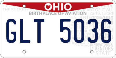 OH license plate GLT5036
