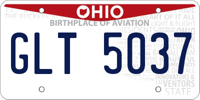OH license plate GLT5037