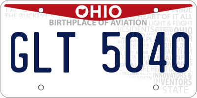 OH license plate GLT5040