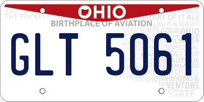 OH license plate GLT5061
