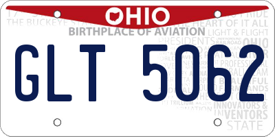 OH license plate GLT5062