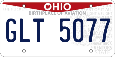 OH license plate GLT5077