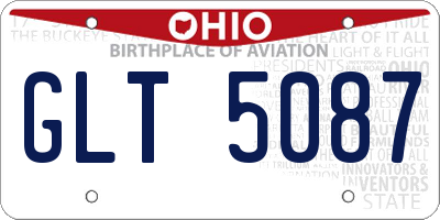 OH license plate GLT5087