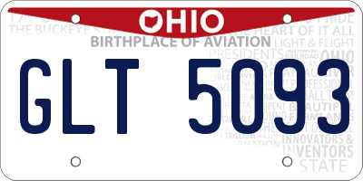 OH license plate GLT5093