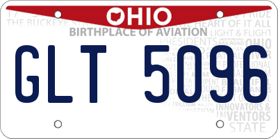 OH license plate GLT5096