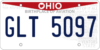 OH license plate GLT5097