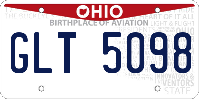OH license plate GLT5098
