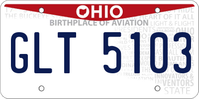 OH license plate GLT5103