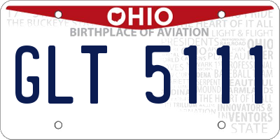 OH license plate GLT5111