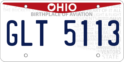 OH license plate GLT5113