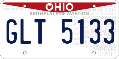OH license plate GLT5133