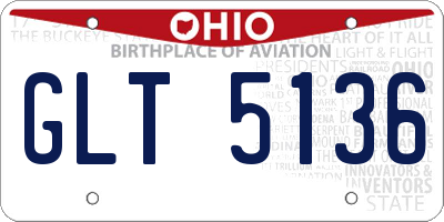 OH license plate GLT5136