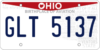 OH license plate GLT5137