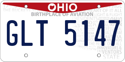 OH license plate GLT5147