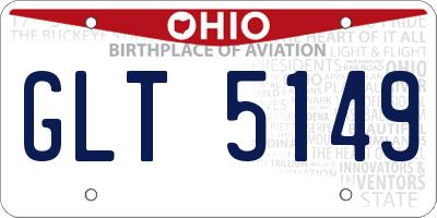 OH license plate GLT5149