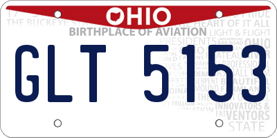 OH license plate GLT5153