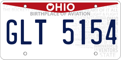 OH license plate GLT5154