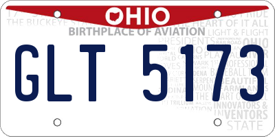 OH license plate GLT5173