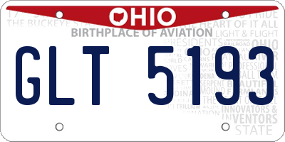 OH license plate GLT5193