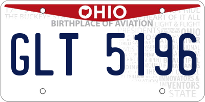 OH license plate GLT5196