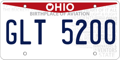 OH license plate GLT5200
