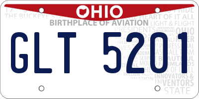 OH license plate GLT5201