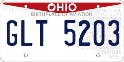 OH license plate GLT5203
