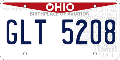 OH license plate GLT5208