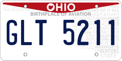 OH license plate GLT5211