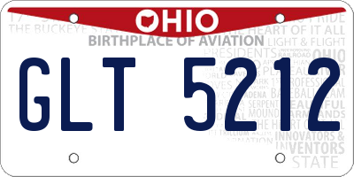 OH license plate GLT5212