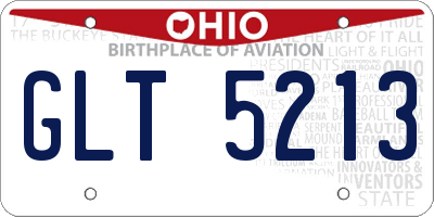 OH license plate GLT5213
