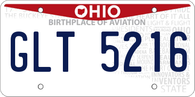 OH license plate GLT5216