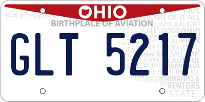 OH license plate GLT5217
