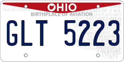 OH license plate GLT5223