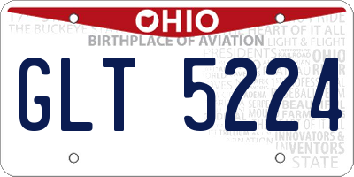 OH license plate GLT5224