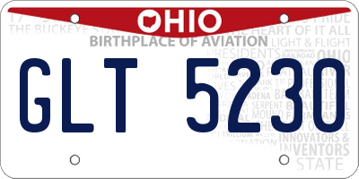 OH license plate GLT5230