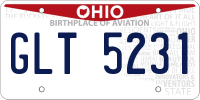OH license plate GLT5231