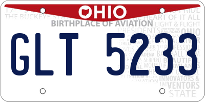 OH license plate GLT5233