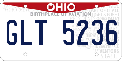 OH license plate GLT5236