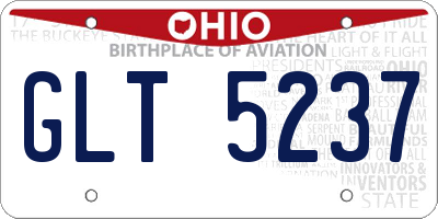 OH license plate GLT5237