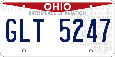 OH license plate GLT5247