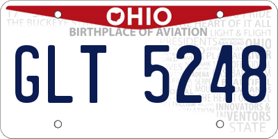 OH license plate GLT5248