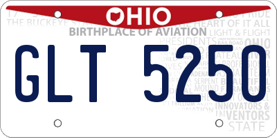 OH license plate GLT5250