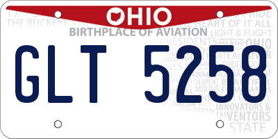 OH license plate GLT5258