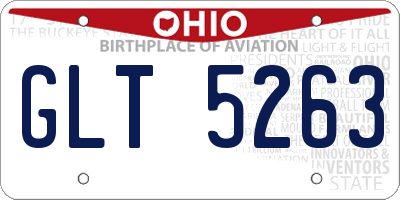 OH license plate GLT5263