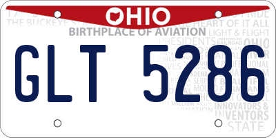 OH license plate GLT5286