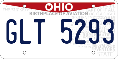 OH license plate GLT5293