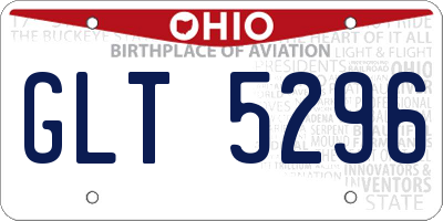 OH license plate GLT5296