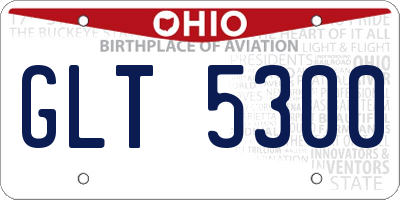 OH license plate GLT5300