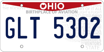OH license plate GLT5302